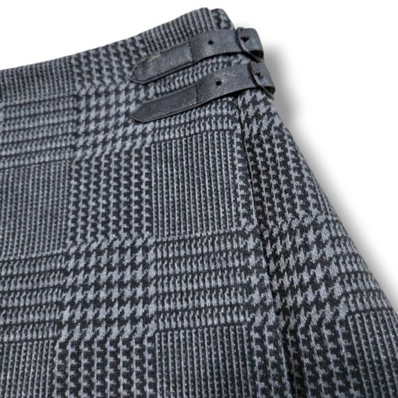 Vince Camuto Skirt Size 4 A-Line Skirt Faux Wrap Checkered Houndstooth Pattern - Picture 4 of 7
